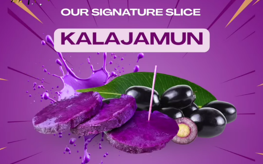 Kulfi infused with sweet kala jamun fruit